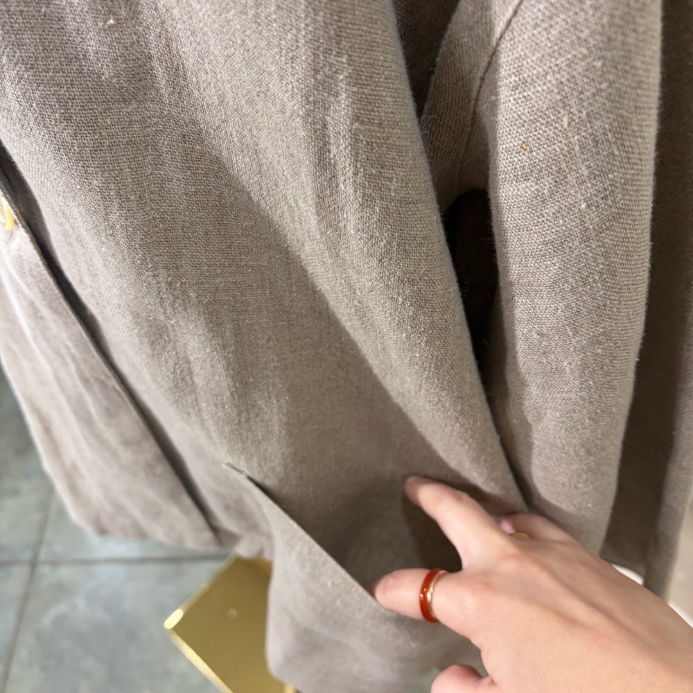 MenaCinque Button Up Blazer 100%Linen Made In Italy O/S Quiet Luxury Minimalist - Picture 7 of 14